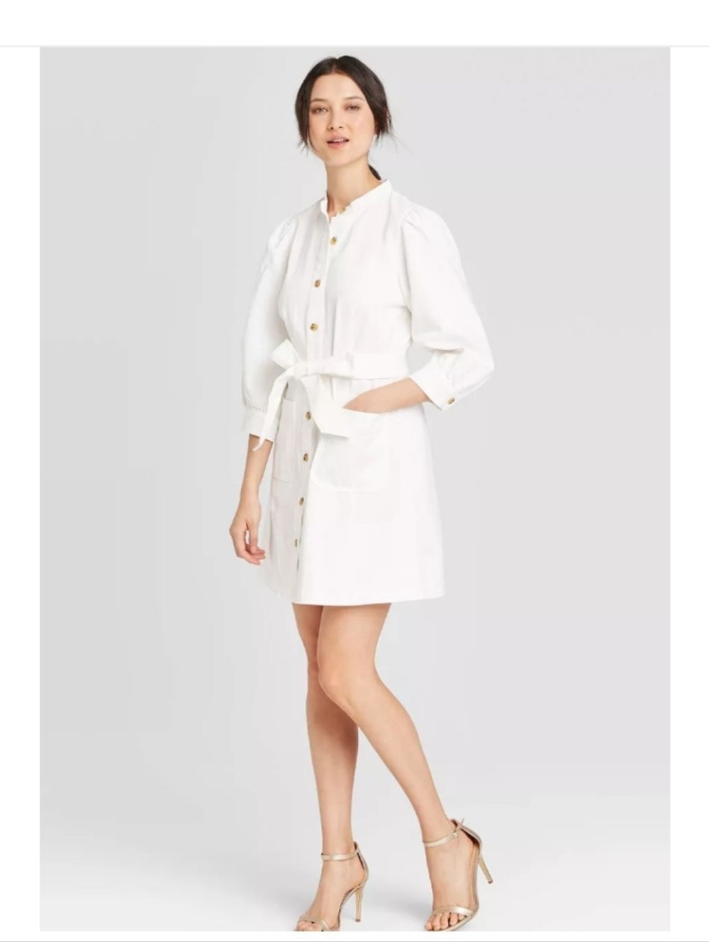 Who What Wear White Balloon Sleeve Denim Shirt Dress Women’s Sz XXL